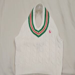 Ralph Lauren White Cable Knit Sweater Halter